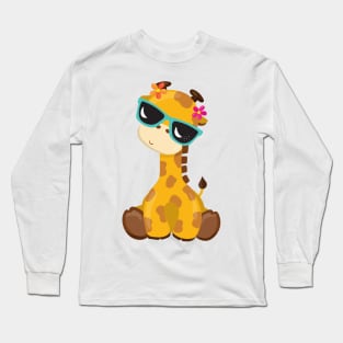 Cute Giraffe, Giraffe With Sunglasses, Cute Animal Long Sleeve T-Shirt